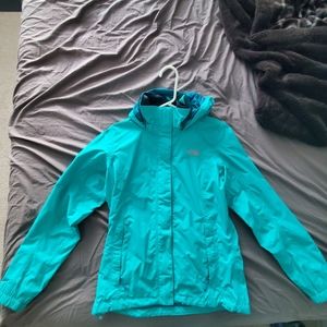 North Face rain jacket - size SM teal